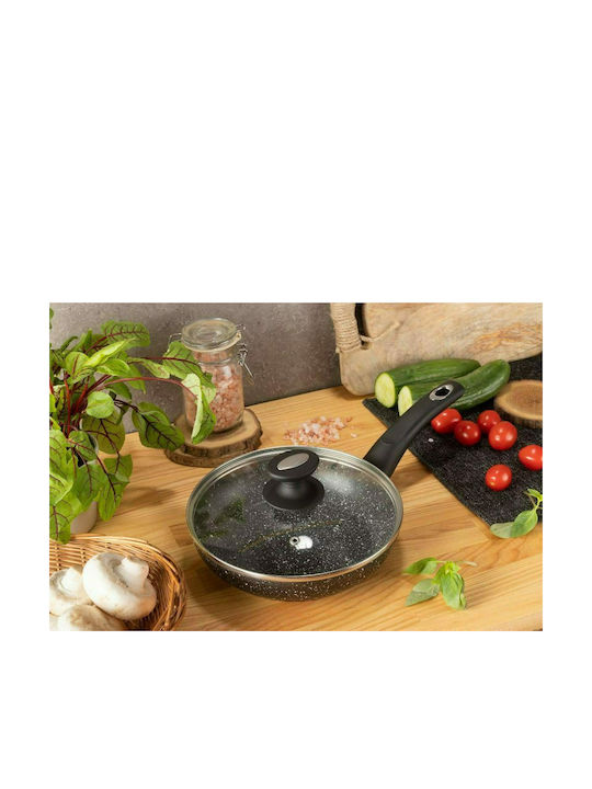 Edenberg Pan With Lid made of Cast Aluminum with Non-Stick Coating Black 28cm