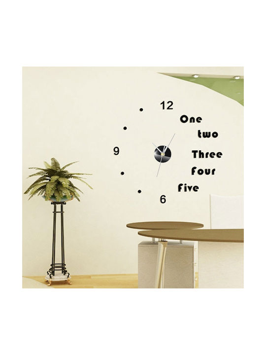 Sticker 3D Αριθμούς Γράμματα 3D Wall Clock Sticker Plastic Black