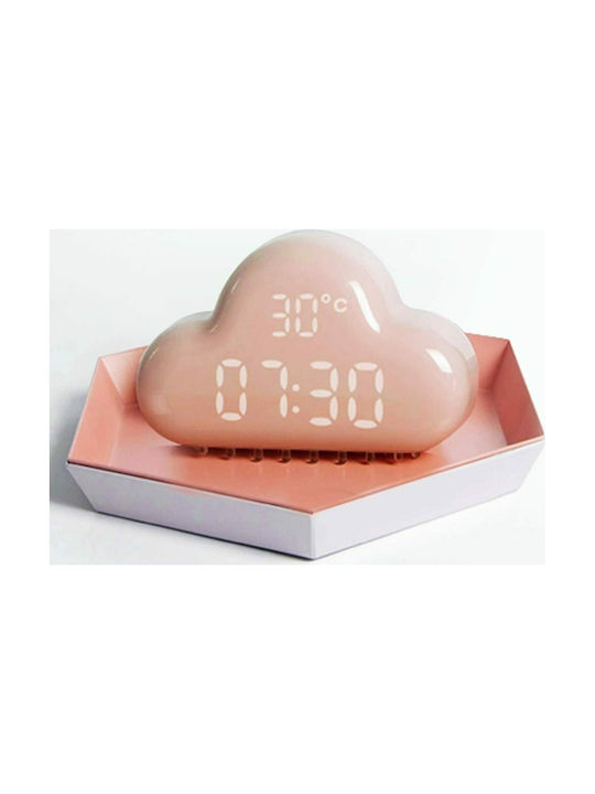 Allocacoc AlarmClock Cloud MUID Tabletop Digital Clock with Alarm Pink DH0171PK/ACLOUD