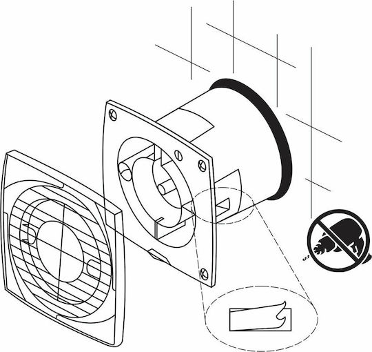 Elmark AF- Ø120VT Wall-mounted Ventilator 120mm White