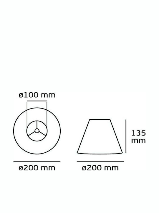 VK Lighting Conică Abajur Negru cu Diametru 20cm