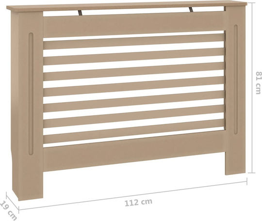 vidaXL MDF Radiator Cover Brown 112x19x81cm