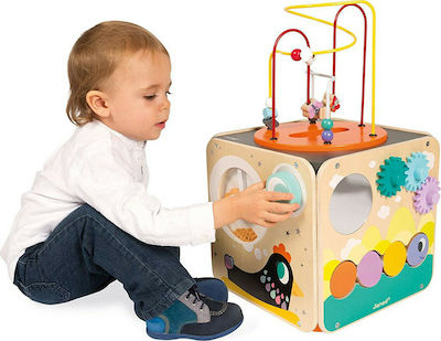 Janod Activity Cube Maxi Looping Multi Activities made of Wood with Sounds for 0++ Months