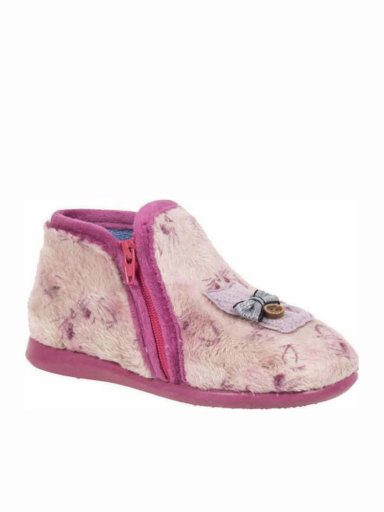 Adam's Shoes Παιδικές Παντόφλες Μποτάκια Ροζ
