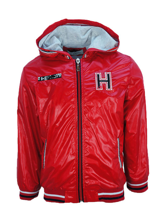 Hashtag Kids Bomber short Windproof Hooded Red