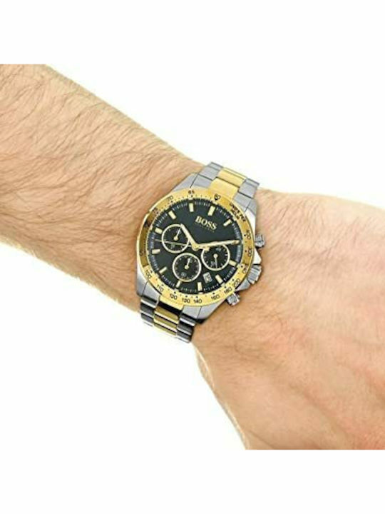 Boss Hero Sport Lux Men's Watch 44mm Chronograph Battery with Silver Metal Bracelet