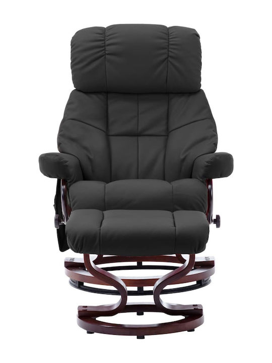 vidaXL Relax Massage Sessel mit Fußhocker aus Künstliches Leder Grau 81x88x109cm
