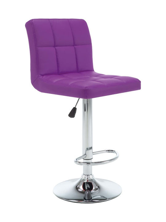 Hocker Bar mit Rückenlehne & Höhenverstellbar Lila 2Stück 40x47x90-111cm