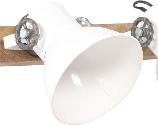 vidaXL Industrial Wall Lamp with E27 Lamp Bulb Base White 45x25cm