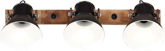 vidaXL Industrial Wall Lamp with E27 Socket Black 65x25cm