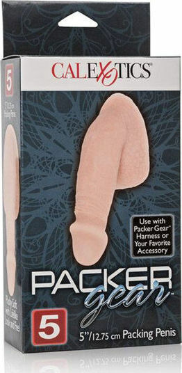 Calexotics Packer Gear Packing Penis Dildo realist cu Scrotum Carne 14.5cm