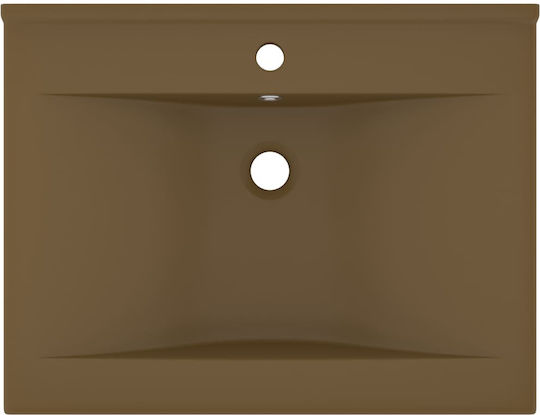 vidaXL Επικαθήμενος Νιπτήρας Κεραμικός 60x46x16cm Καφέ