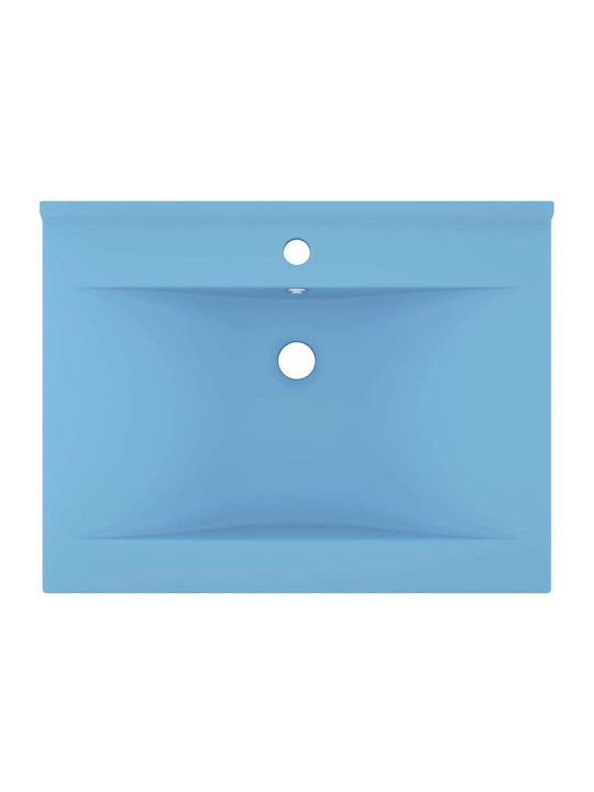 vidaXL Deasupra Blatului Chiuvetă Ceramică 60x46x16cm Albastru Deschis