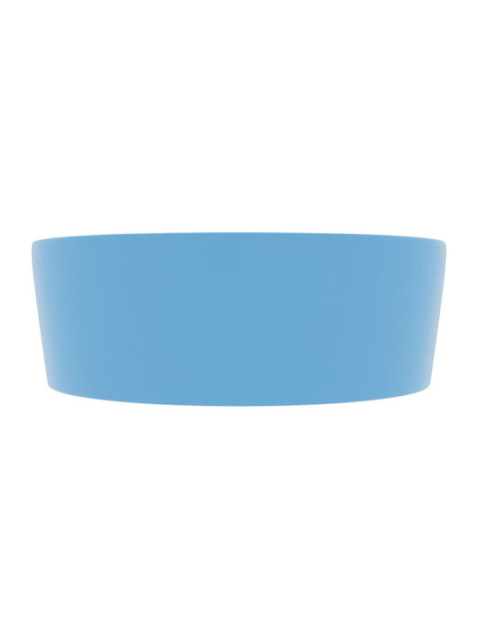 vidaXL Επικαθήμενος Νιπτήρας Κεραμικός 36x36x13cm Γαλάζιος