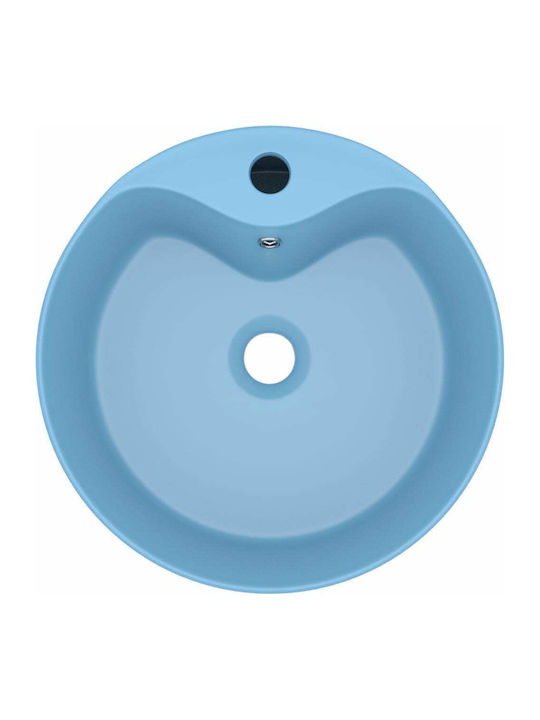 vidaXL Επικαθήμενος Νιπτήρας Κεραμικός 36x36x13cm Γαλάζιος
