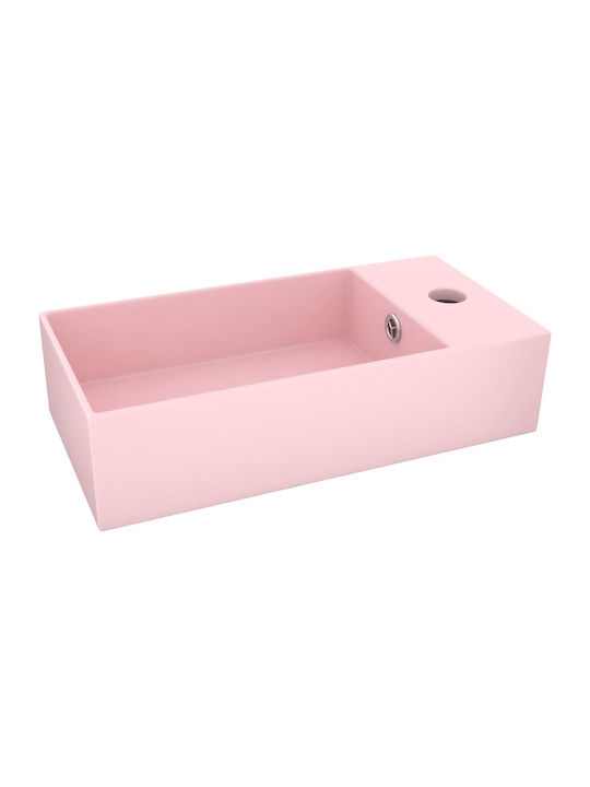 vidaXL Countertop Sink Ceramică 48x25cm Roz