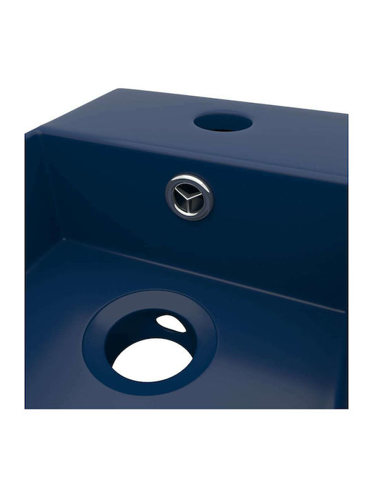 vidaXL Επικαθήμενος Νιπτήρας Κεραμικός 48x25x15cm Μπλε
