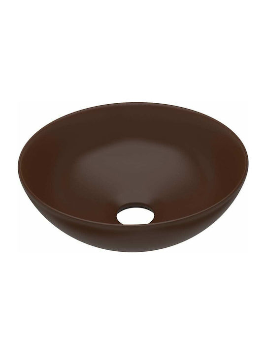 vidaXL Vessel Sink Ceramic 28x28x10cm Brown