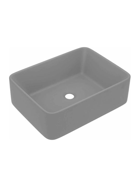 vidaXL Vessel Sink Ceramic 41x30x12cm Gray