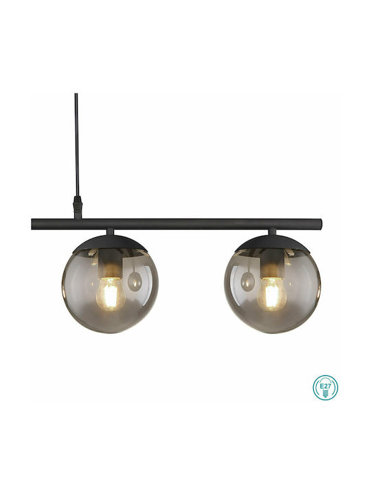 Globo Lighting Blama Suspendat Candelabru Calea ferată pentru 4 Becuri E27 Negru