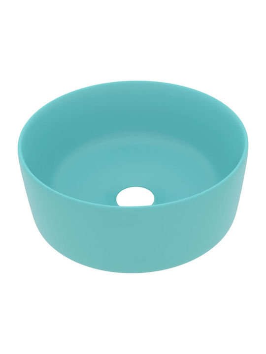 vidaXL Vessel Sink Ceramic 40x40x15cm Green