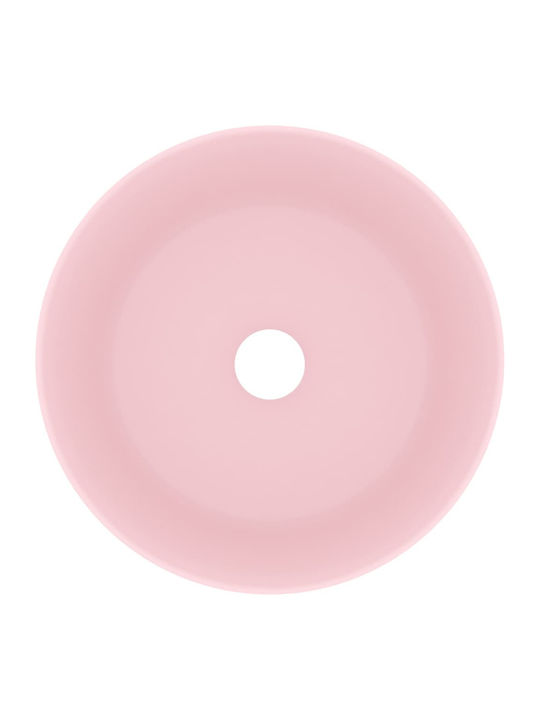vidaXL Countertop Sink Ceramic 40x40x15cm Pink