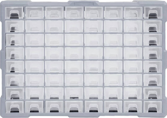 vidaXL Συρταριέρα Εργαλείων Plastic with 64 Stackable Sorters W52xD16xH37.5cm