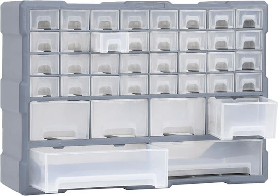 vidaXL Tool Box Drawers Plastic with 40 Stackable Sorters P52xW16xH37.5cm