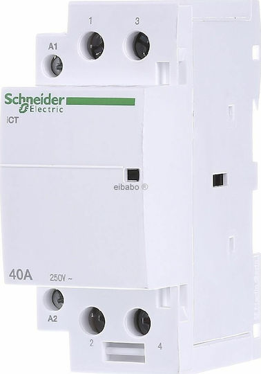 Schneider Electric Acti 9 iCT Phase 2-Pole Power Relay 40A 230V 2NO A9C20842