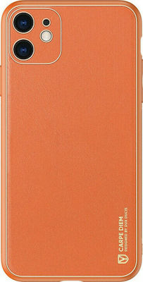 Dux Ducis Yolo Elegant Synthetic Leather Back Cover Orange (iPhone 12 mini)