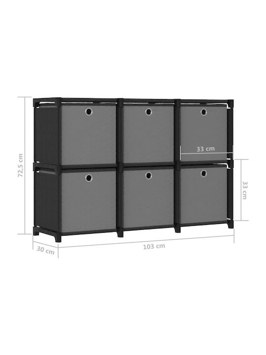 Βιβλιοθήκη Μαύρη 103x30x72.5εκ.