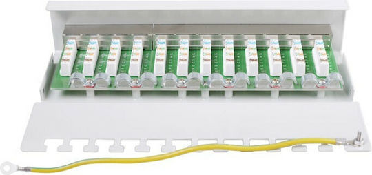 Goobay Patch Panel για Rack 1U 12 Θυρών cat5e Γκρι