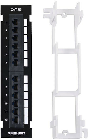 Intellinet Patch Panel για Rack 1U 12 Θυρών cat5e Μαύρο
