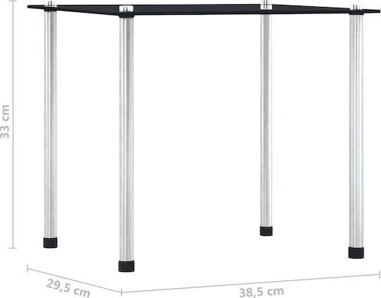 Rechteckiges Zigon Glas Schwarzes 3 Stück M45.5xL29.5xH37cm