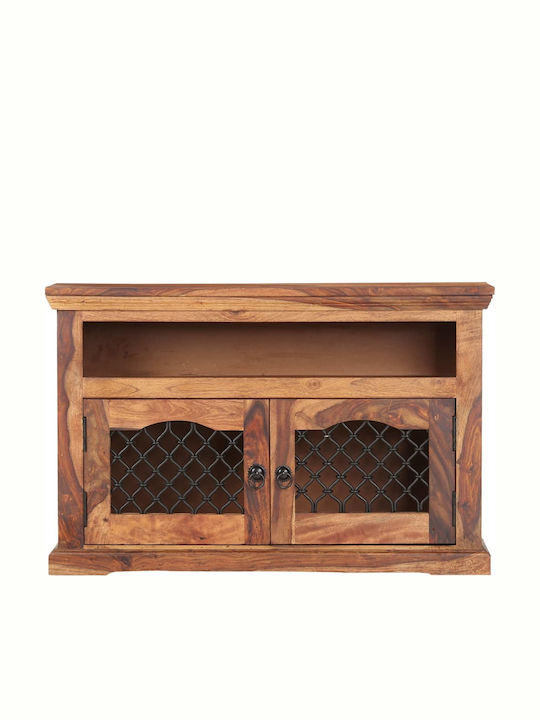 Solid Wood TV Furniture with Drawers Natural L90xW30xH60cm