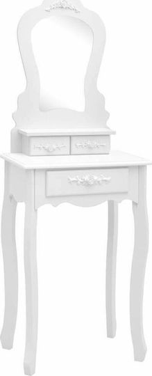 Wooden Makeup Dressing Table White with Mirror 50x59x136cm