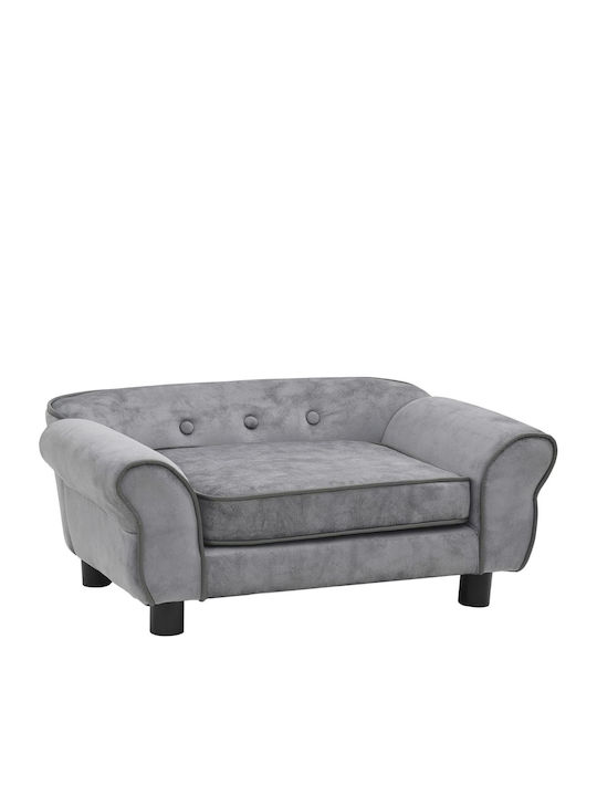 vidaXL Βελουτέ Elevated Dog Bed Gray 72x45cm. 170951