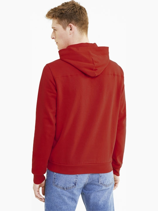 Puma Athletics Herren Sweatshirt mit Kapuze und Taschen Rot