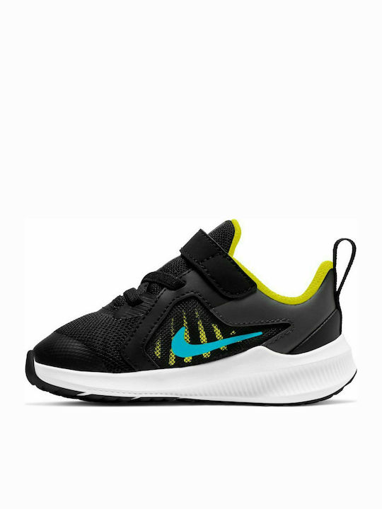 Nike Kids Sports Shoes Running Downshifter 10 Black / Chlorine Blue / High Voltage