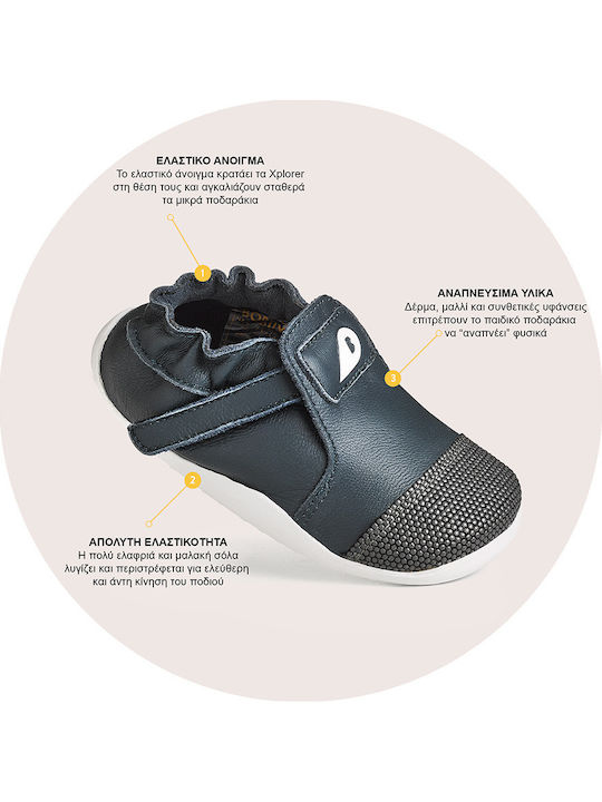 Step up Xplorer Go Trainer Παιδικά Sneakers Ανατομικά με Σκρατς Navy Μπλε