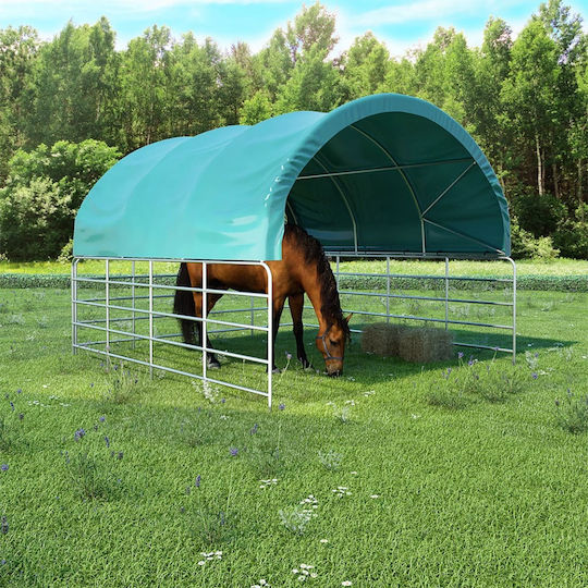 vidaXL Livestock Tent 3.7x3.7m PVC Green