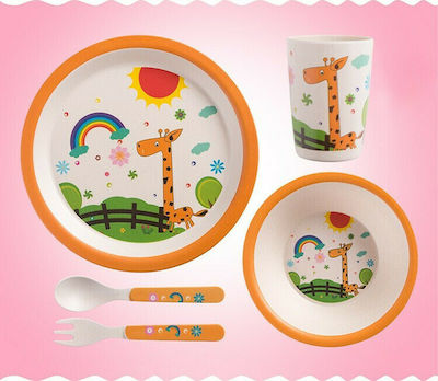 Feeding Set Καμηλοπάρδαλη made of Bamboo Multicolour 5pcs