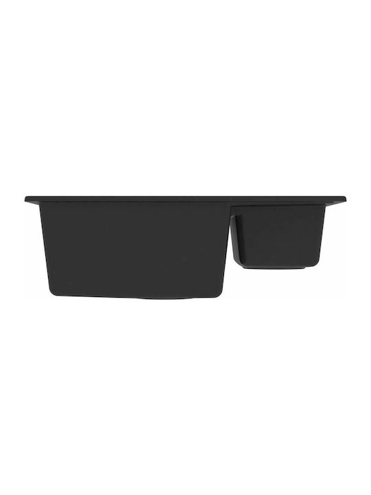 vidaXL Drop-In Chiuvetă Stânga din Granit Sintetic L58xW44cm Negru