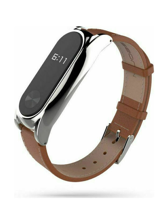 Tech-Protect Herms Каишка Кожа Кафяв (Mi Band 3/Mi Smart Band 4 - Ми Банд 3/Ми Смарт Банд 4)