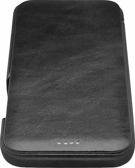 iCarer Curved Edge Genuine Leather Buchen Sie Leder / Synthetisches Leder Schwarz (iPhone 12 Pro Max)
