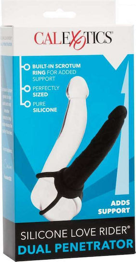 Calexotics Silicone Love Rider Dual Penetrator με Dildo 14cm σε Μαύρο Χρώμα