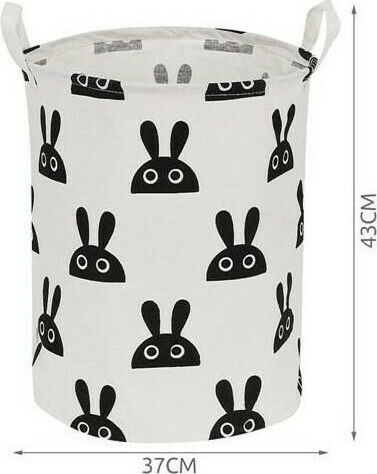 Iso Trade Children's Laundry Basket made of Fabric Storage Basket White Bunnies White 1pcs