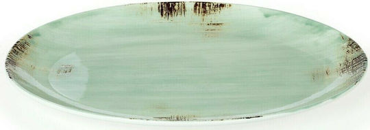 Cryspo Trio Country Serving Platter Oval made of Porcelain Green 38x38cm