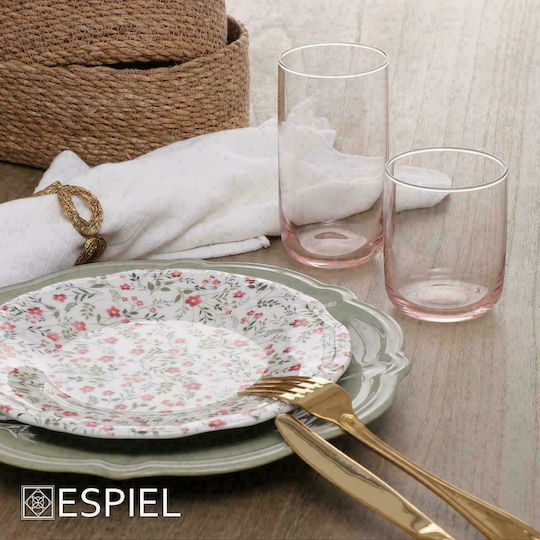 Espiel Iconic LD Ποτήρι Νερού από Γυαλί σε Ροζ Χρώμα 365ml