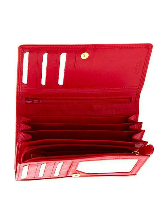 008 Large Leather Women's Wallet Red